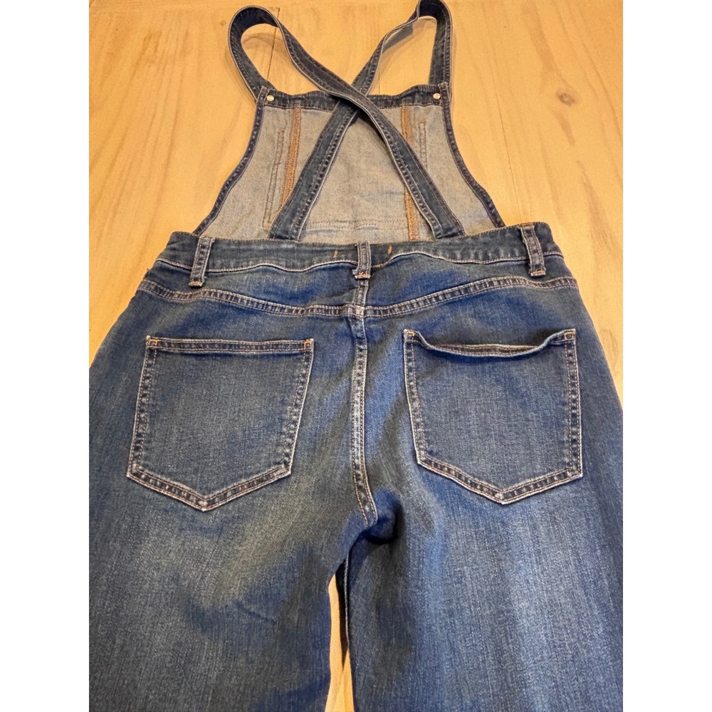 Free People Slim Fit Denim Overalls Medium Wash Blue W28 OB454150 - Picture 6 of 13